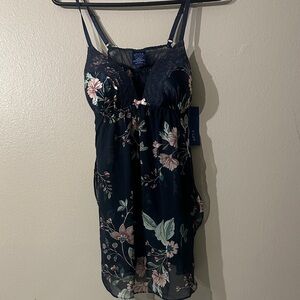 NWT Apt. 9 2-piece set Dark Blue Bella's Garden babydoll lingerie set Sz s